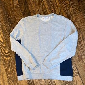 Eleven Paris Gray and Navy Blue Crewneck Sweater